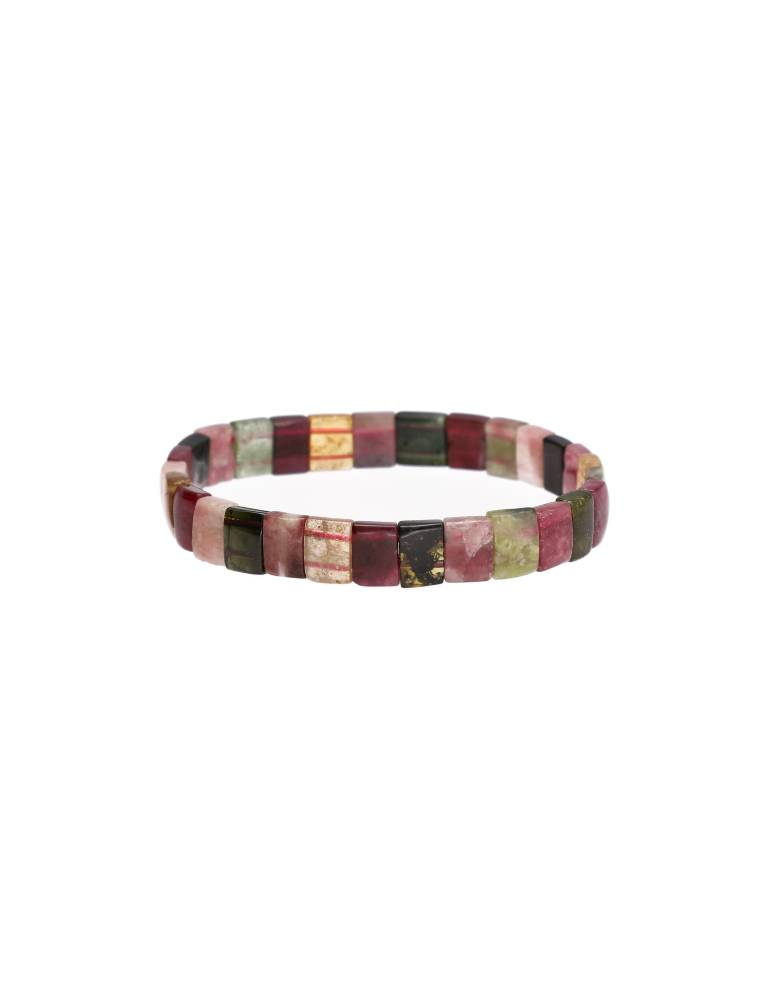 Pulseira de turmalina multicolorida A