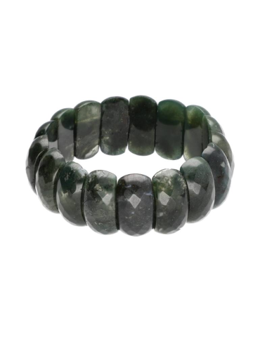 XL faceted moss agate bracelet A