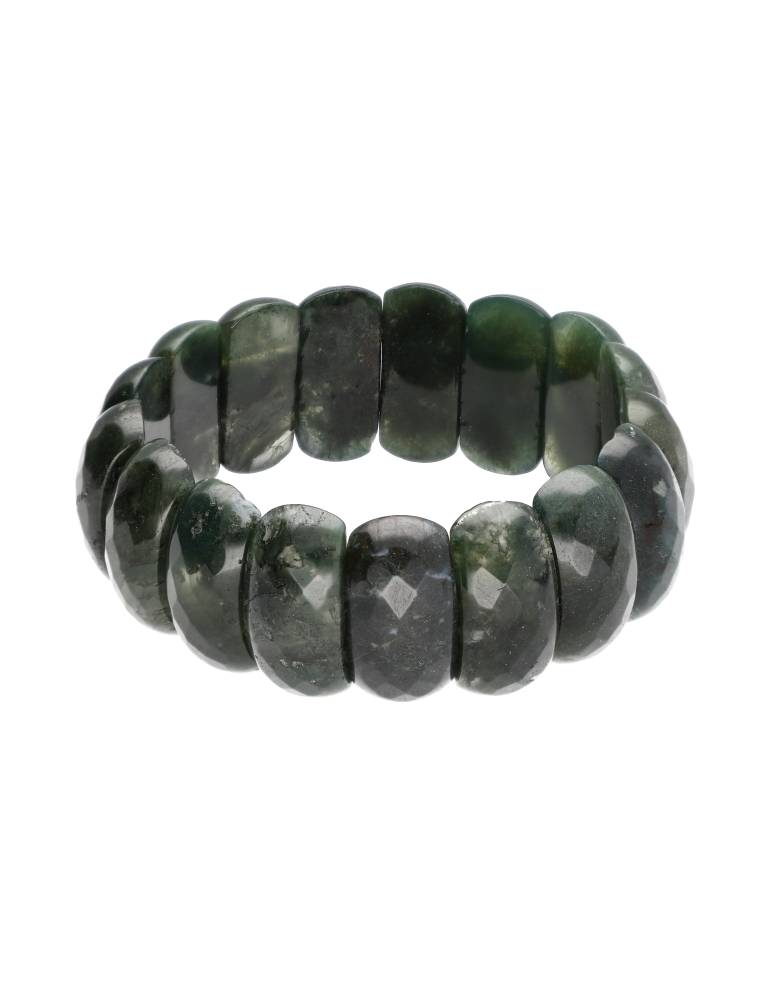 XL Facettenarmband aus Moosachat A