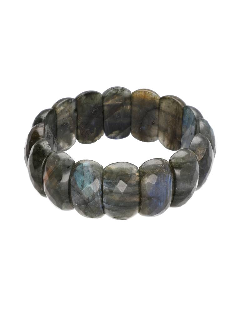 Pulseira XL facetada de labradorita AA