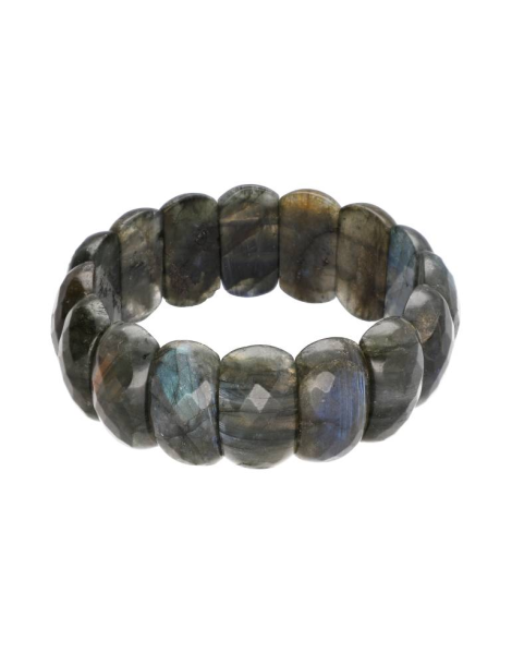 Pulseira XL facetada de labradorita AA