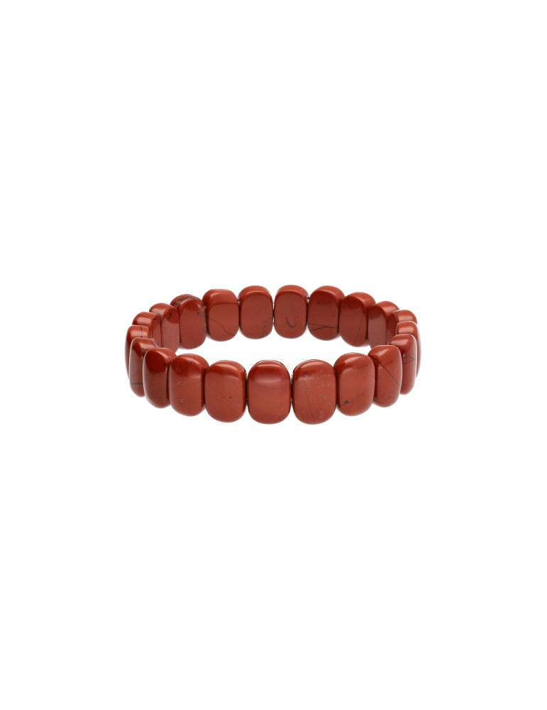 Bracelet plat jaspe rouge A