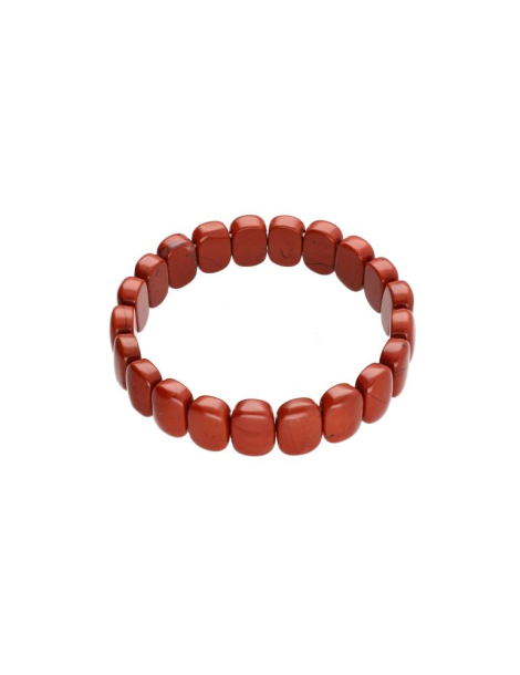 Pulseira plana de jaspe vermelho A