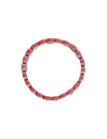 Flat solid rhodonite bracelet A