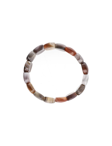 Brazalete plano de ágata Botswana AA