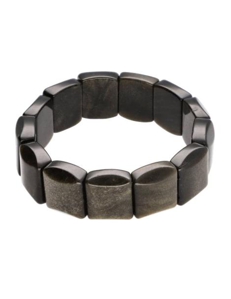 Gouden obsidiaan kussen armband AA