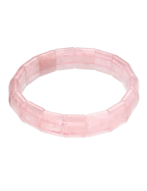 Bracciale Quarzo rosa quadrati AA
