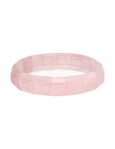 Pulseira Quartzo Rosa quadrados AA