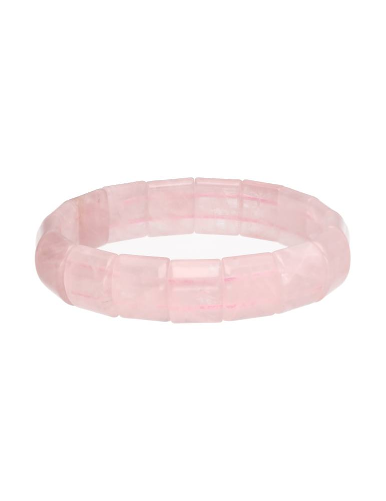 Pulseira Quartzo Rosa quadrados AA