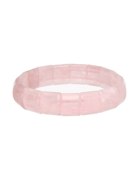 Rosenquarz-Armband quadratisch AA