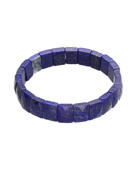 Pulseira de retângulos de lápis-lazúli facetados AA
