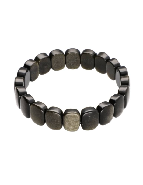 Platte armband gouden obsidiaan AA