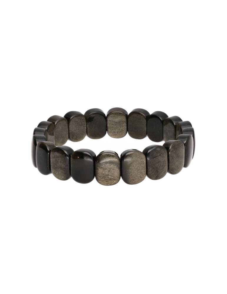 Flat golden obsidian bracelet AA