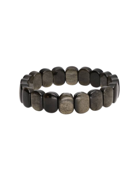 Bracelete plano de obsidiana dourada AA