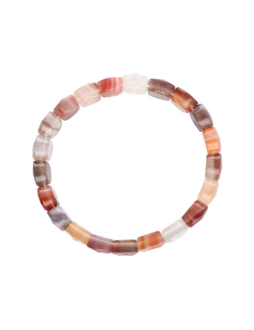 Faceted Red Botswana Agate Bracelet A