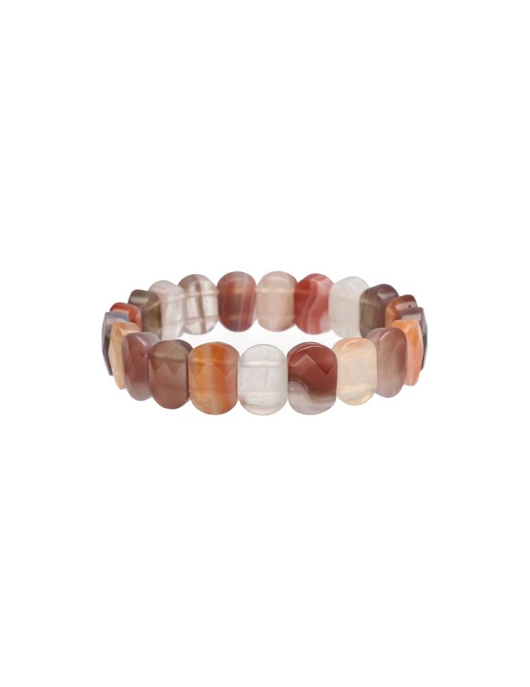 Pulsera de ágata Botswana roja facetada A