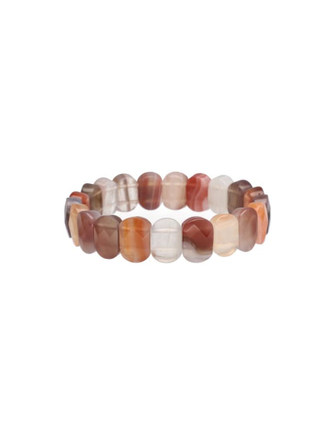 Pulsera de ágata Botswana roja facetada A