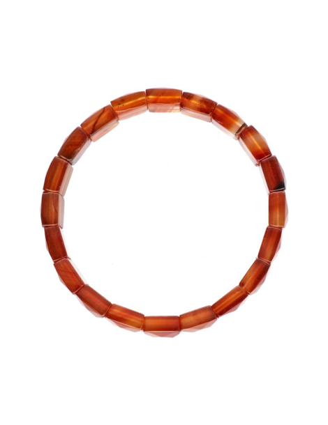 Bracciale in corniola quadrata sfaccettata AA