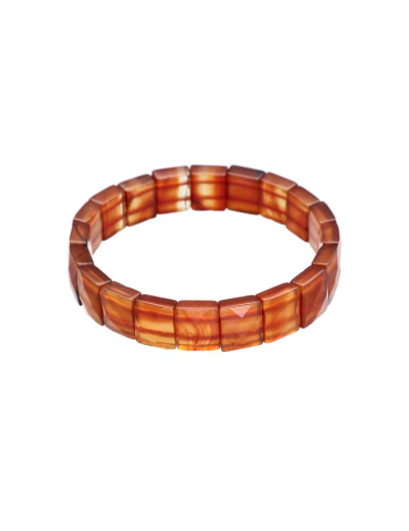 Pulseira de cornalina quadrada facetada AA