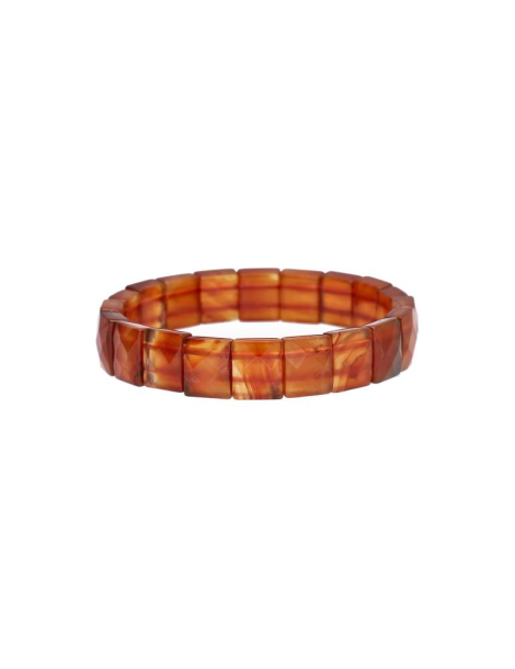 Bracciale in corniola quadrata sfaccettata AA