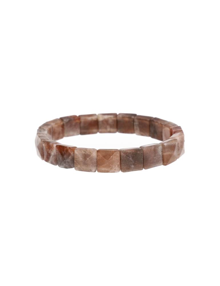 Sonnenstein-Armband mit facettierten quadratischen Steinen A
