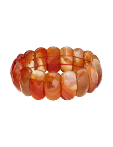 Pulseira XL facetada de cornalina AA