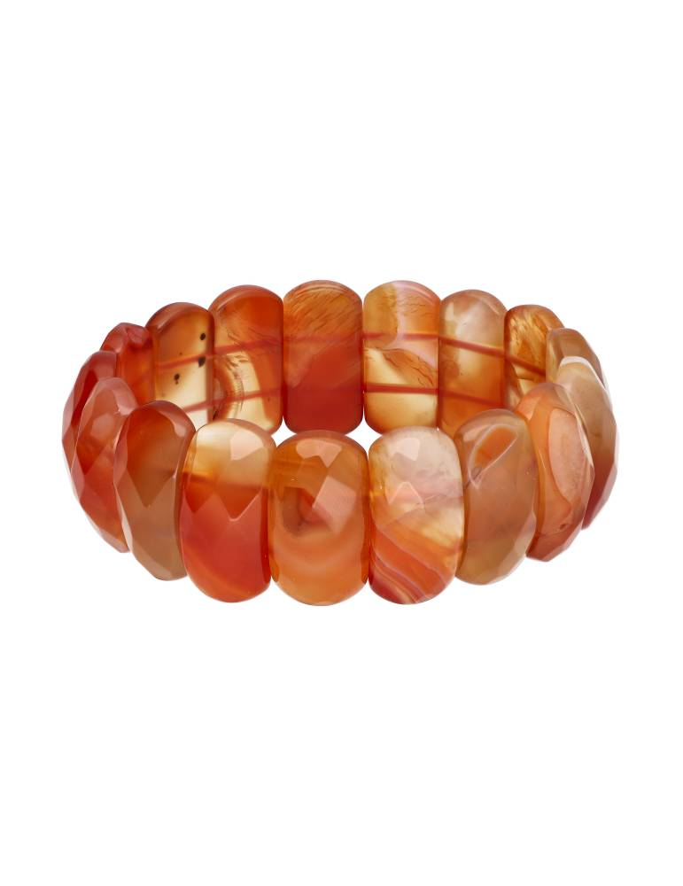 Bracelet XL facettes cornaline AA