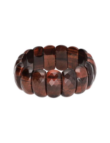 Bracciale XL sfaccettato occhio di tigre AA