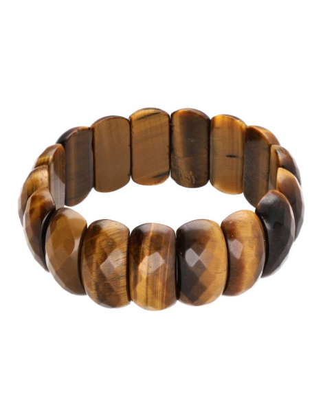 XL armband met geslepen tijgeroog AA-steen