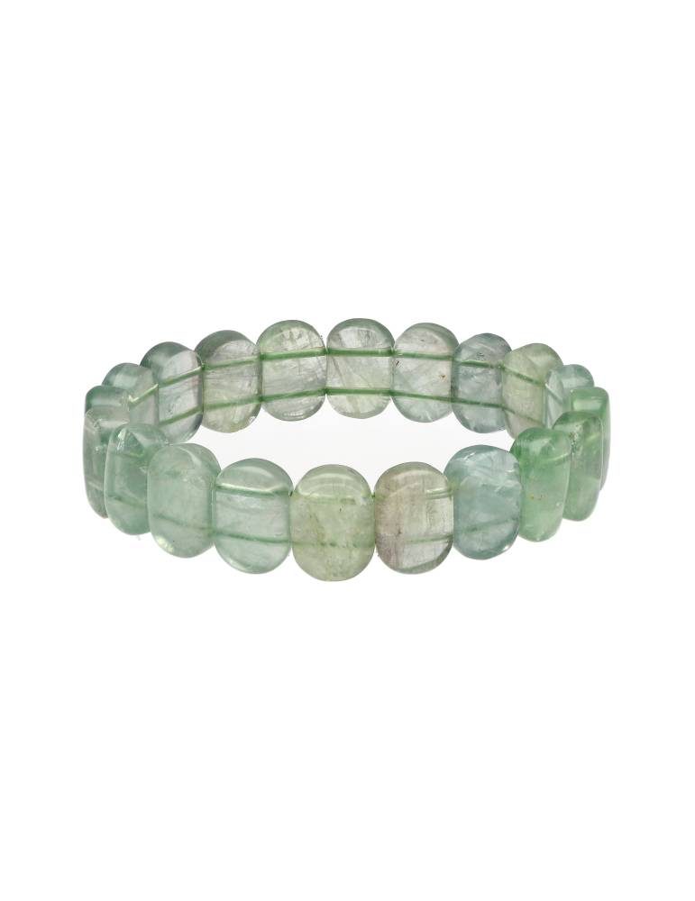Flat green fluorite bracelet A