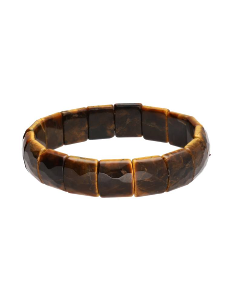 Pulseira olho de tigre quadrados facetados A
