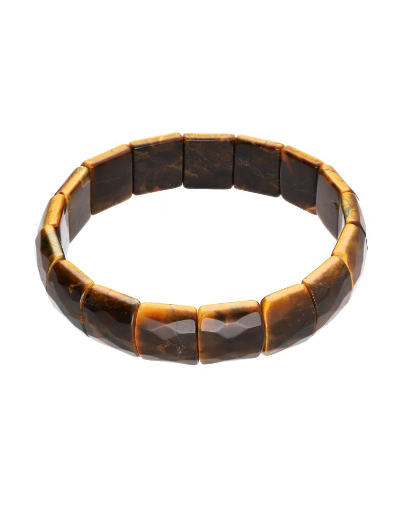 Bracelet oeil de tigre carrés facettes A