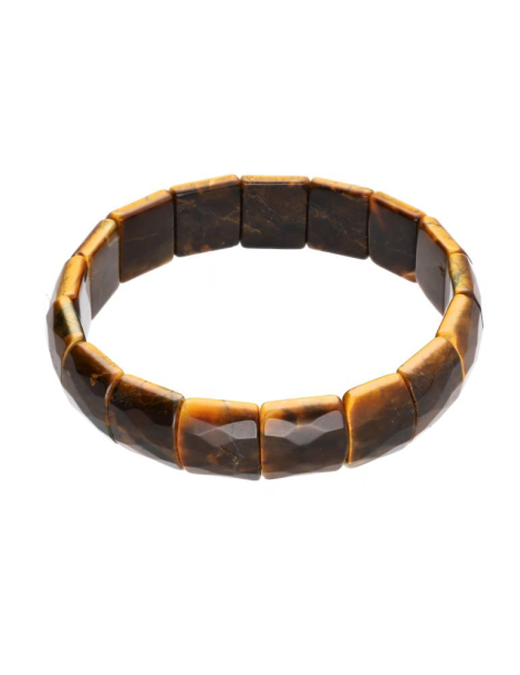 Tiger eye bracelet with faceted squares A