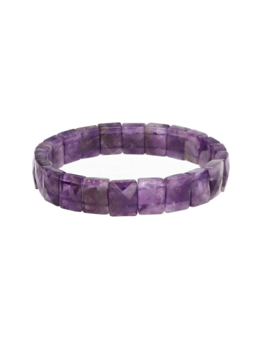 Pulsera de amatista cuadrados facetados AA