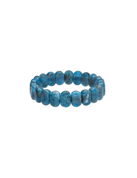 Brazalete plano de apatita azul AA