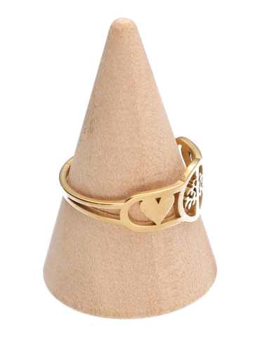Goldene Ring mit Baum und Herzen Set x5