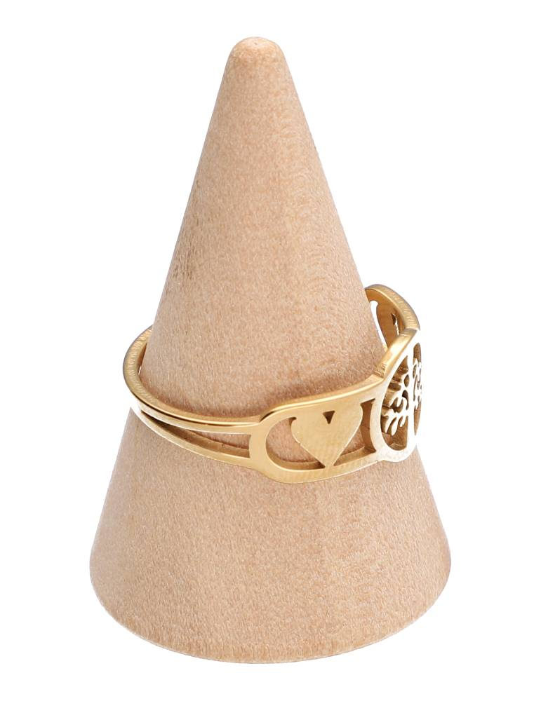 Goldene Ring mit Baum und Herzen Set x5