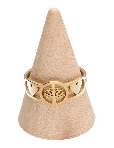 Gouden ring met boom en harten set van 5 stuks