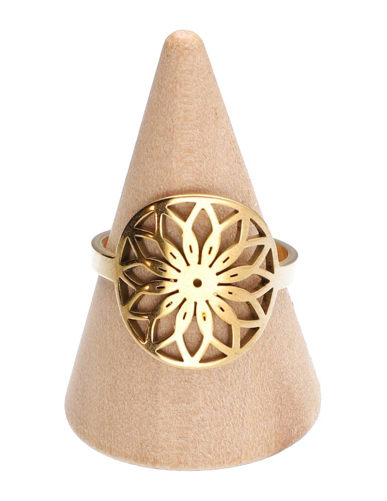 Bague rosace dorée lot x5