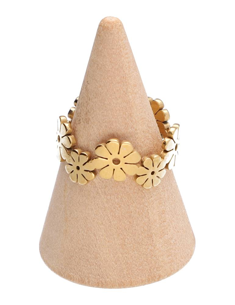 Gouden bloemenkroon ring set x5