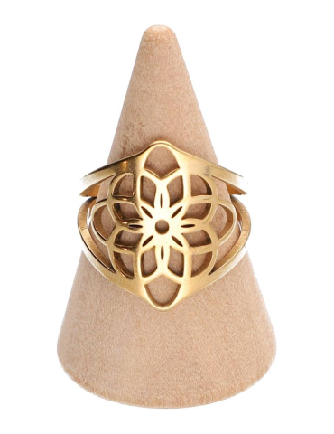 Bague mandala dorée