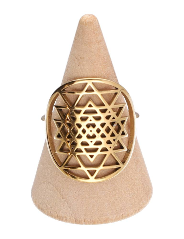 Bague sri yantra dorée lot x5