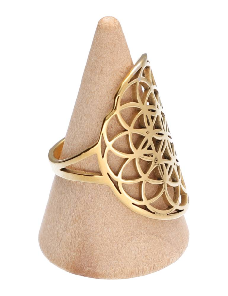 Bague fleur de vie dorée M lot x5