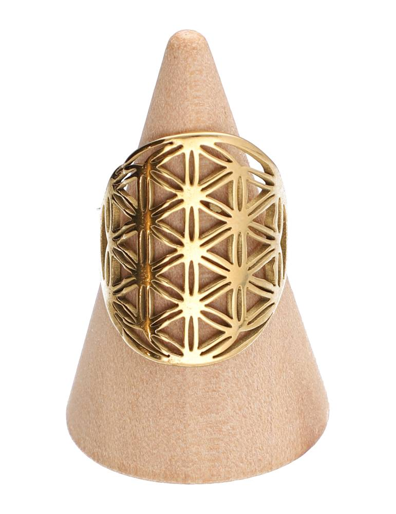 Bague fleur de vie dorée S lot x5