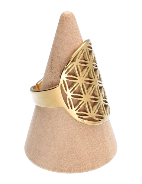Bague fleur de vie dorée S lot x5