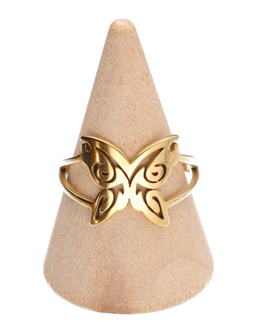 Bague papillon dorée lot x5