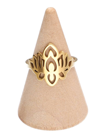Bague lotus dorée lot x5