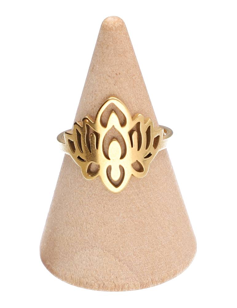Bague lotus dorée lot x5