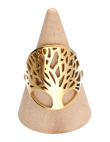 Bague arbre de vie M dorée lot x5