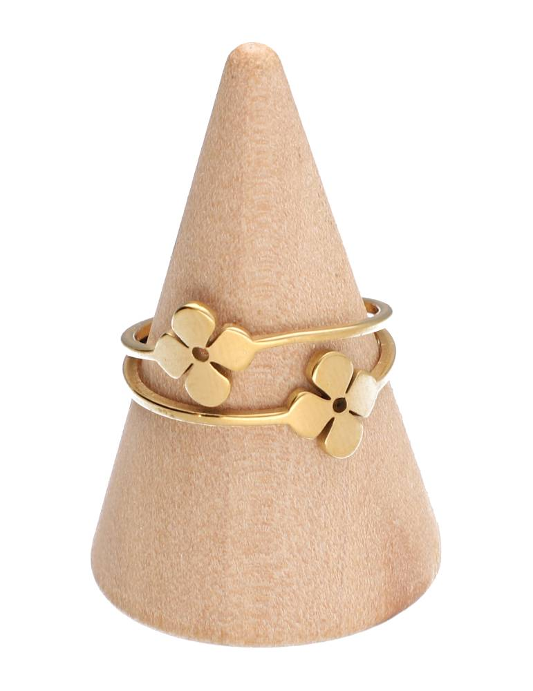 Goldenes Kleeblatt-Ring-Set x5